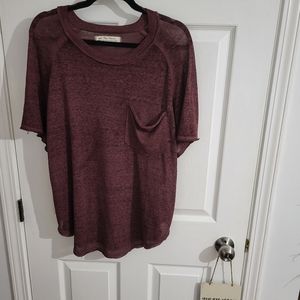 Free people lightweight burgundy tee